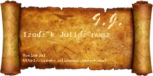 Izsák Juliánusz névjegykártya